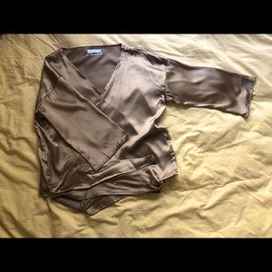 urban outfitter satin ‘nicole’ tie front top